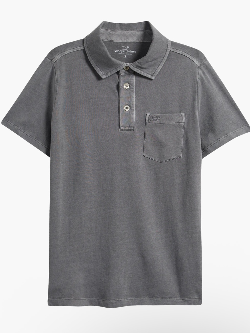 Vineyard Vines kids Charcoal Gray Short-Sleeve Polo
